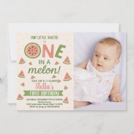 編集可能スイカ誕生日招待状 子供へ 招待状