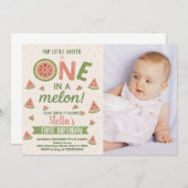 編集可能スイカ誕生日招待状 子供へ 招待状 (正面/裏面)