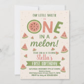 編集可能スイカ誕生日招待状 子供へ 招待状 (正面)