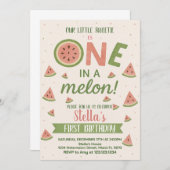 編集可能スイカ誕生日招待状 子供へ 招待状 (正面/裏面)
