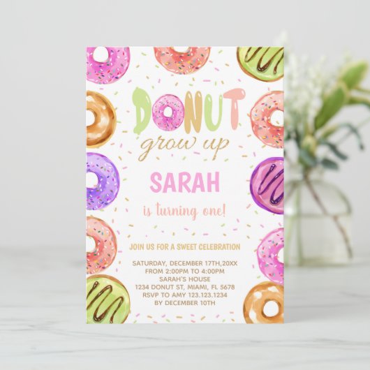 編集可能スイートトリートパーティー招待状 招待状 (スタンド正面)