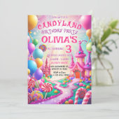 編集可能スウィートお祝い誕生日招待状 招待状 (スタンド正面)