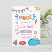 編集可能スウィート&マジカルサマーパーティー招待状 招待状 (スタンド正面)