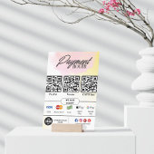 編集可能スキャンから支払い署名 – QRコードテンプレート アクリルサイン