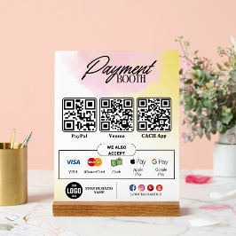 編集可能スキャンから支払い署名 – QRコードテンプレート アクリルサイン