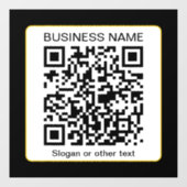 編集可能スキャン可能QRコード+ビジネス名 ウィンドウサイン (シート)