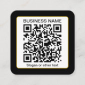 編集可能スキャン可能QRコード+ビジネス名 エンクロージャーカード (正面)