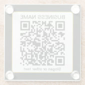 編集可能スキャン可能QRコード+ビジネス名 ガラスコースター (裏面)