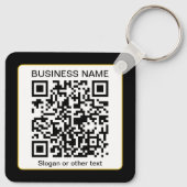 編集可能スキャン可能QRコード+ビジネス名 キーホルダー (裏面)