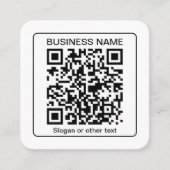 編集可能スキャン可能QRコード+ビジネス名 スクエア名刺 (正面)