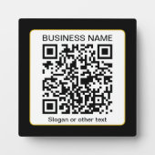 編集可能スキャン可能QRコード+ビジネス名 フォトプラーク (正面)