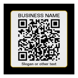 編集可能スキャン可能QRコード+ビジネス名 ポスター