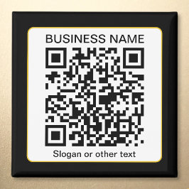 編集可能スキャン可能QRコード+ビジネス名 マグネット