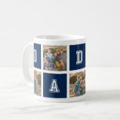 編集可能スクエアカラーバーシティダディフォトコラージュ コーヒーマグカップ (正面左)