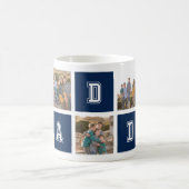 編集可能スクエアカラーバーシティダディフォトコラージュ コーヒーマグカップ (中央)