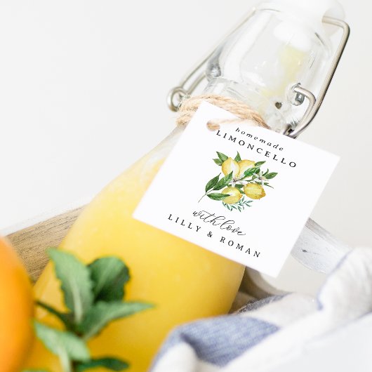 編集可能スクエアリモンチェロボトル フェイバータグ