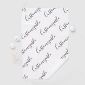 編集可能スクリプモダン文字パターン |黒と白 ゴルフタオル (インサイチュ)