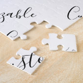 編集可能スクリプモダン文字パターン |黒と白 ジグソーパズル (側面)