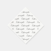 編集可能スクリプモダン文字パターン |黒と白 スタンダードカクテルナプキン (角)