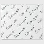 編集可能スクリプモダン文字パターン |黒と白 ラッピングペーパー (フラット)