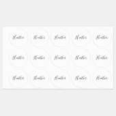 編集可能スクリプモダン文字パターン |黒と白 ラベル (シート)