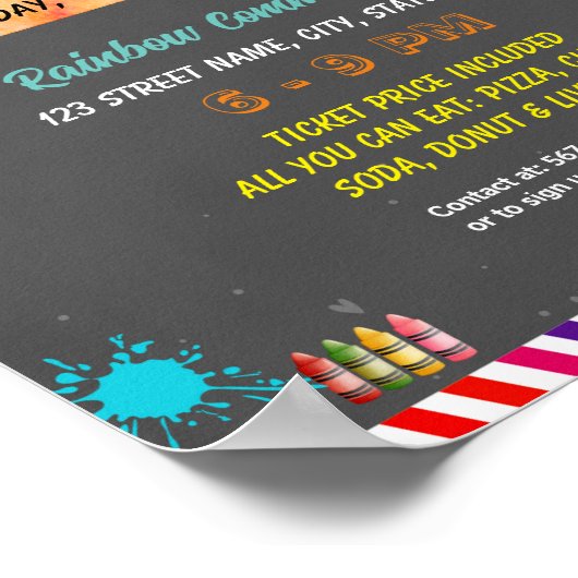 編集可能スクールオープンハウスフライヤー ポスター (角)