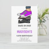 編集可能スケーターパーティー招待状 子供へ 招待状 (スタンド正面)