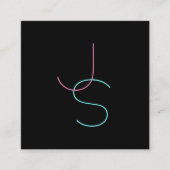 編集可能スタイリッシュな任意の2つの見えるモダンイニシャル エンクロージャーカード (正面)