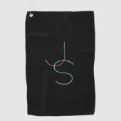 編集可能スタイリッシュな任意の2つの見えるモダンイニシャル ゴルフタオル (正面)