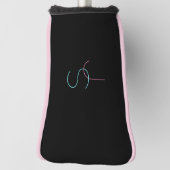 編集可能スタイリッシュな任意の2つの見えるモダンイニシャル ゴルフヘッドカバー (回転90)