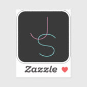 編集可能スタイリッシュな任意の2つの見えるモダンイニシャル シール (シート)