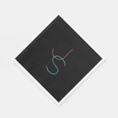 編集可能スタイリッシュな任意の2つの見えるモダンイニシャル スタンダードランチョンナプキン (角)