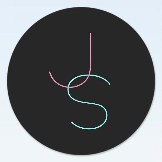 編集可能スタイリッシュな任意の2つの見えるモダンイニシャル ラベル