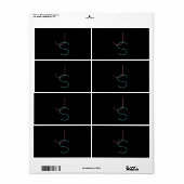 編集可能スタイリッシュな任意の2つの見えるモダンイニシャル ラベル (フルシート)