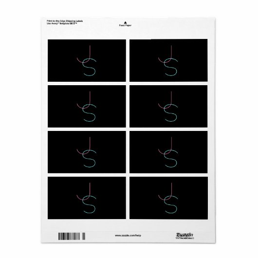 編集可能スタイリッシュな任意の2つの見えるモダンイニシャル ラベル (フルシート)