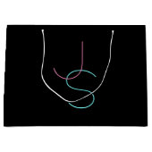 編集可能スタイリッシュな任意の2つの見えるモダンイニシャル ラージペーパーバッグ (正面)