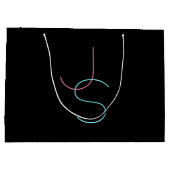 編集可能スタイリッシュな任意の2つの見えるモダンイニシャル ラージペーパーバッグ (裏面)