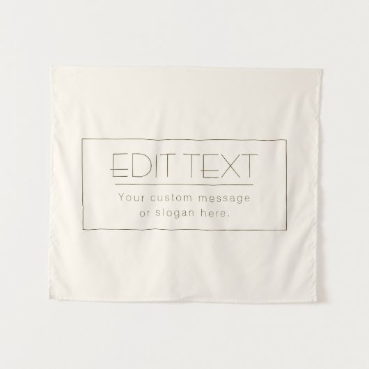 編集可能スタイリッシュテンプレート | オフホワイトとダークブラウン タペストリー (正面(横))