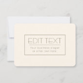 編集可能スタイリッシュテンプレート | オフホワイトとダークブラウン ノートカード (正面)