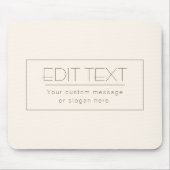 編集可能スタイリッシュテンプレート | オフホワイトとダークブラウン マウスパッド (正面)