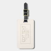 編集可能スタイリッシュテンプレート | オフホワイトとダークブラウン ラゲッジタグ (正面縦)