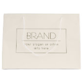 編集可能スタイリッシュテンプレート | オフホワイトとダークブラウン ラージペーパーバッグ (正面)
