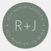 編集可能スタイリッシュモノグラムおよび円形文字 ラウンドシール (正面)