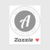 編集可能スタイリッシュモノグラムまたは独自のロゴの追加 シール (シート)