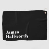 編集可能スタイリッシュレトロモダン名(または他の文字) ゴルフタオル (横)