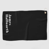 編集可能スタイリッシュレトロモダン名(または他の文字) ゴルフタオル (横)