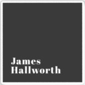 編集可能スタイリッシュレトロモダン名(または他の文字) シール (正面)