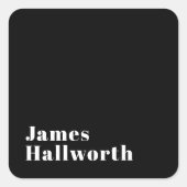 編集可能スタイリッシュレトロモダン名(または他の文字) スクエアシール (正面)