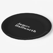 編集可能スタイリッシュレトロモダン名(または他の文字) ペーパープレート (アングル)