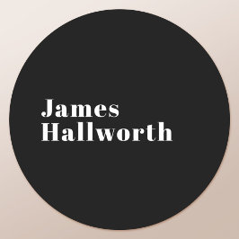 編集可能スタイリッシュレトロモダン名(または他の文字) ラウンドシール